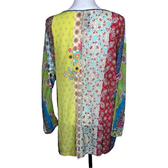 Johnny Was Patchwork Cupra Rayon Tunic Multi Color Size S - Picture 4 of 9